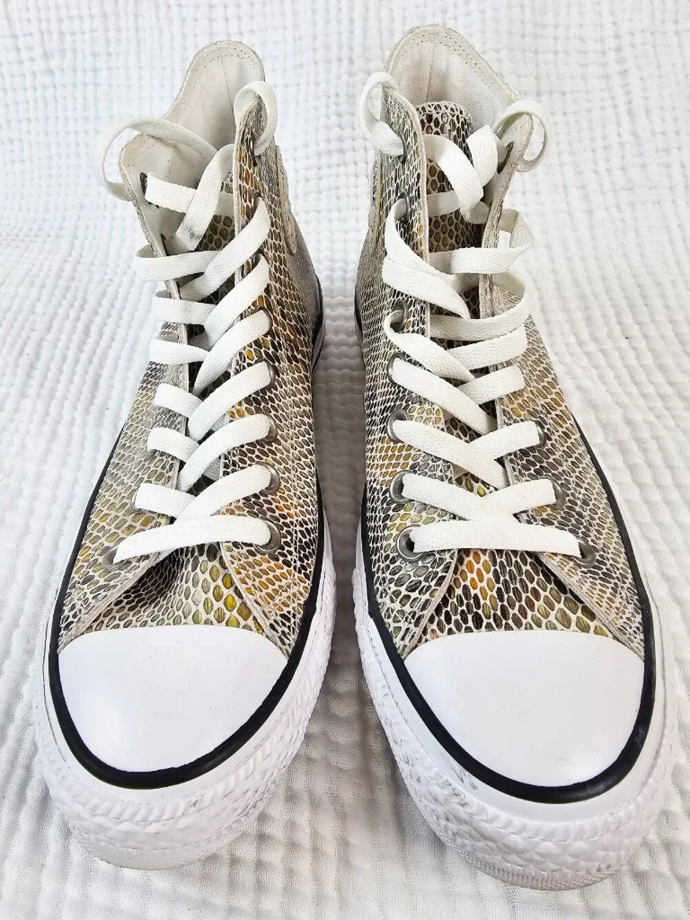 Converse Chuck Taylor All Star High Top - Leather Snakeskin Print - Women's 8.5 - Picture 2 of 7